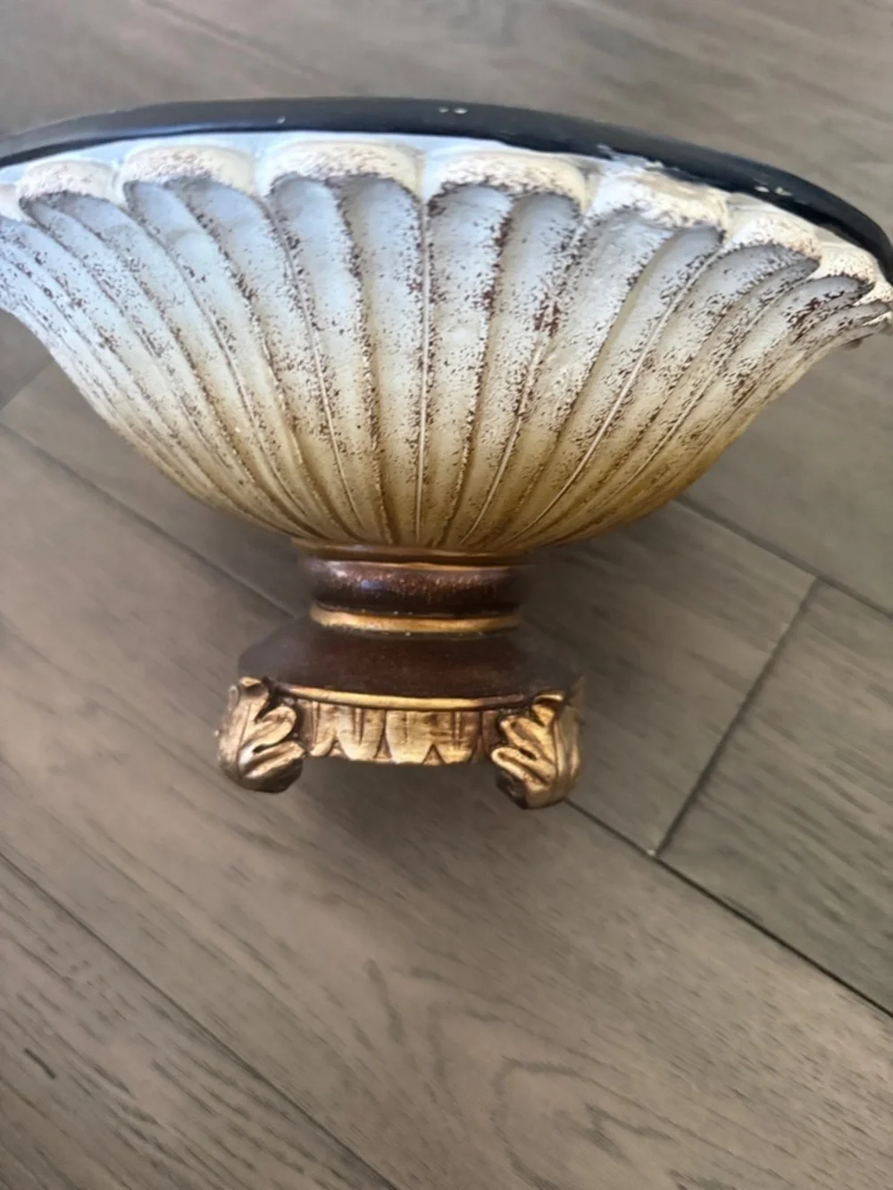 Decorative elegant Cream and Gold Accent Bowl - Home Accents